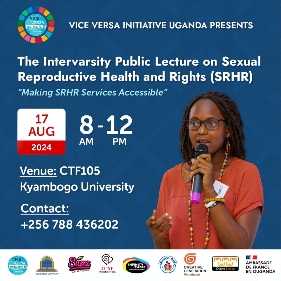 ViceVersaUganda's tweet photo. Good morning Uganda. Today’s the day!
We're ready to dive deeper into improving access to #SRHR services with the Intervarsity Public Lecture happening now at @kyambogou
For updates: #PartnersForImpact
#AmplifySDGs #LeavingNoOneBehind https://t.co/6GyrzNsioT
