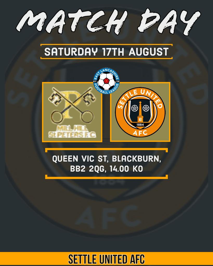 Settle United AFC (@settleunited) on Twitter photo ⬛🟧Match Day⬛🟧
The 1st team travel to <a href="/Mill_HillSP/">Mill Hill St Peter's FC 🔰</a> this afternoon in search of a first win of the season.
⚫🟠⚽️ ⬛🟧Match Day⬛🟧
The 1st team travel to <a href="/Mill_HillSP/">Mill Hill St Peter's FC 🔰</a> this afternoon in search of a first win of the season.
⚫🟠⚽️