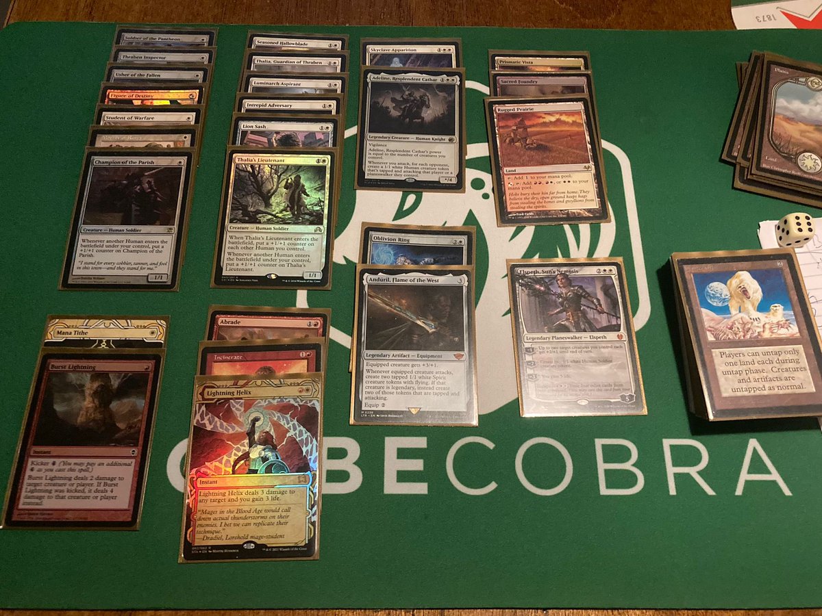 CubeVitational's tweet photo. Whelp, forgot to post results here.

Big congrats to Matt Resnick, he runs the table on #MtGCube #CubeVitational 2024 Qualifier #18 with monoG in Legacy Cube! A deck to watch…

🥇 Matt Resnick / monoG
🥈 Floris de Haan / Boros-ish White Weenie
🥉 @thomkrone / Izzet Wildfire https://t.co/FZxz616R0P