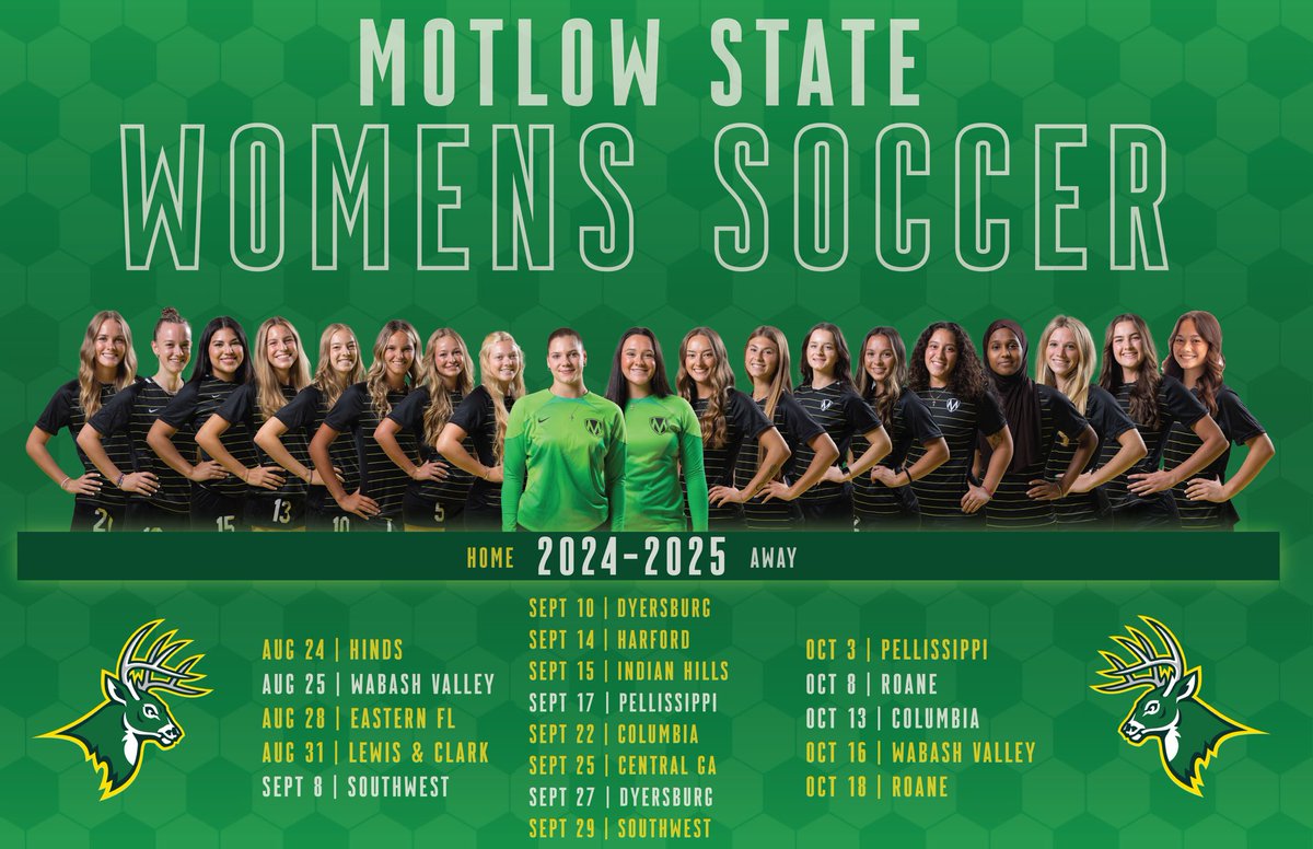 Motlow Soccer fall 2024 schedule is set!
Featuring some top 20 match ups and 12 home games! We hope to see you there!