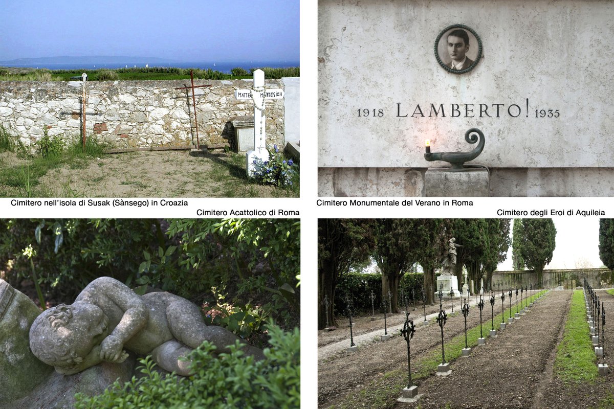 francacec's tweet photo. Dopo aver letto Passeggiate nei piccoli cimiteri, di #ClaudioVisentin (@edicicloeditore), ho ricordato piccoli e grandi #cimiteri visitati, luoghi in cui ritrovavo qualcosa di indefinito e indescrivibile. Foto:
#Croazia
#Roma 
#Aquileia
#Altivole
#FrattaPolesine
#Sauris
#Granezza https://t.co/WN5FO5halX