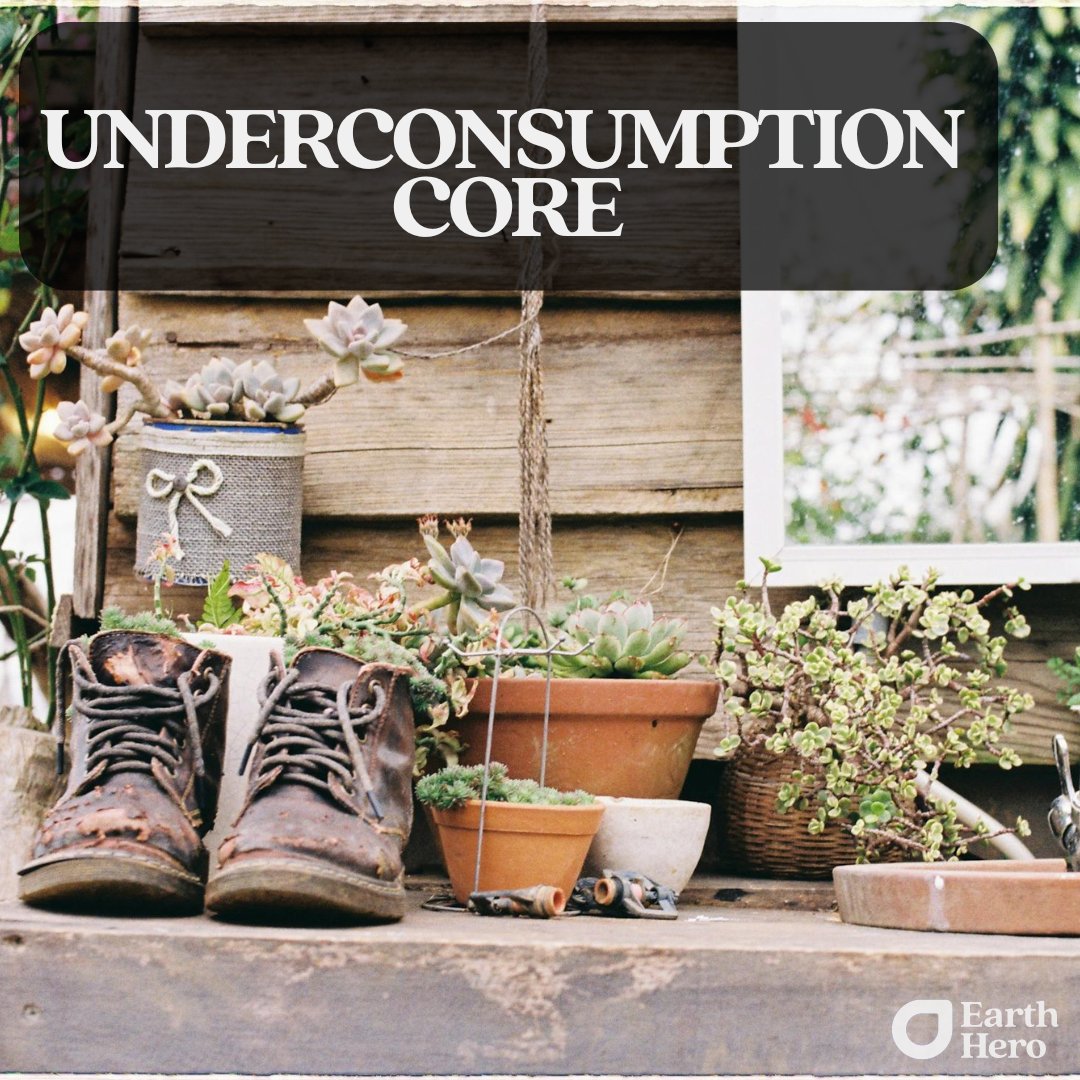 EarthHeroOrg's tweet image. "Underconsumption core" is trending on TikTok as people focus on mindful spending and reducing unnecessary purchases. This trend pushes back against influencer-driven excess, where companies like Shein often pay for those massive hauls. 🌿 #SlowFashion #LessIsMore #ConsumeLess