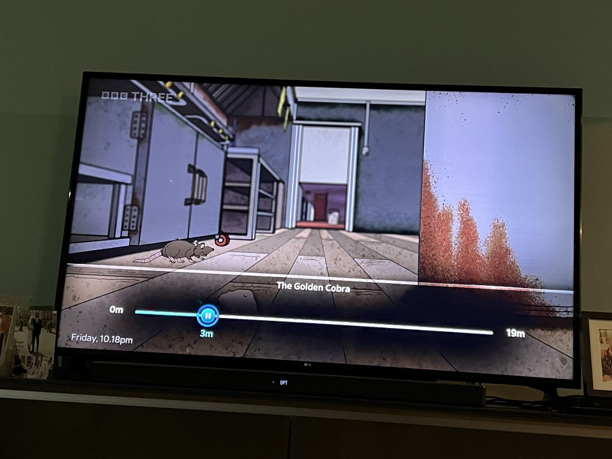 Tomjarobz93's tweet photo. Screenshots of my animation work on The Golden Cobra. @thevalecartoon @BBCWales @bbcthree @beastly_media #cartoon #animation #rat #adultanimation #thegoldencobra #wales #welshcartoon #disneyesque #disneystyle #parody https://t.co/eZQC6LNCoX