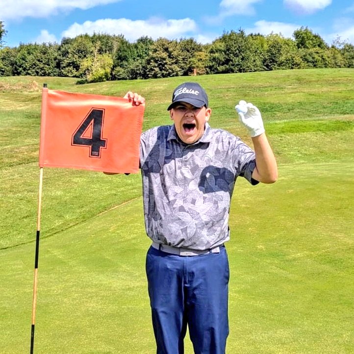 shitchinson's tweet photo. Amazing achievement by my 14-year-old son Connor Hitchinson! ⛳️ He aced the 4th on the Badgers course at the Grove, Leominster yesterday! Using his trusty 7-iron @PingTourEurope and @Bridgestonegolf ball. #holeinone #juniorgolf #TheGrove https://t.co/OHlwIM8MfS