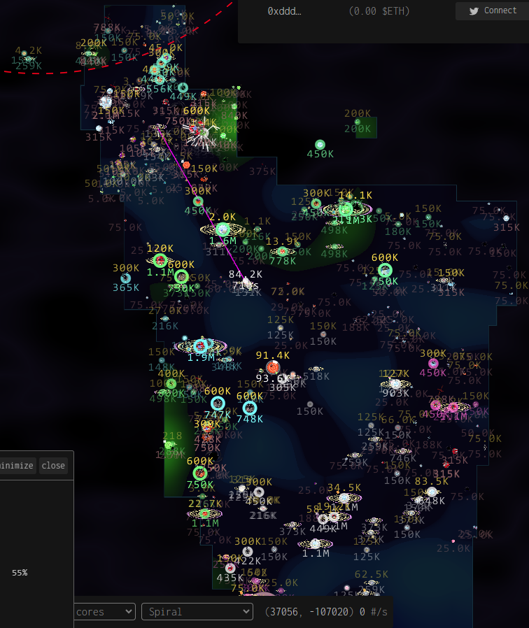 Dark Forest Ares Round 4 coming to an end!
<a href="/dfarchon/">DF Archon (🦑,🪐)</a>

Here's my portion of the galactic empire: