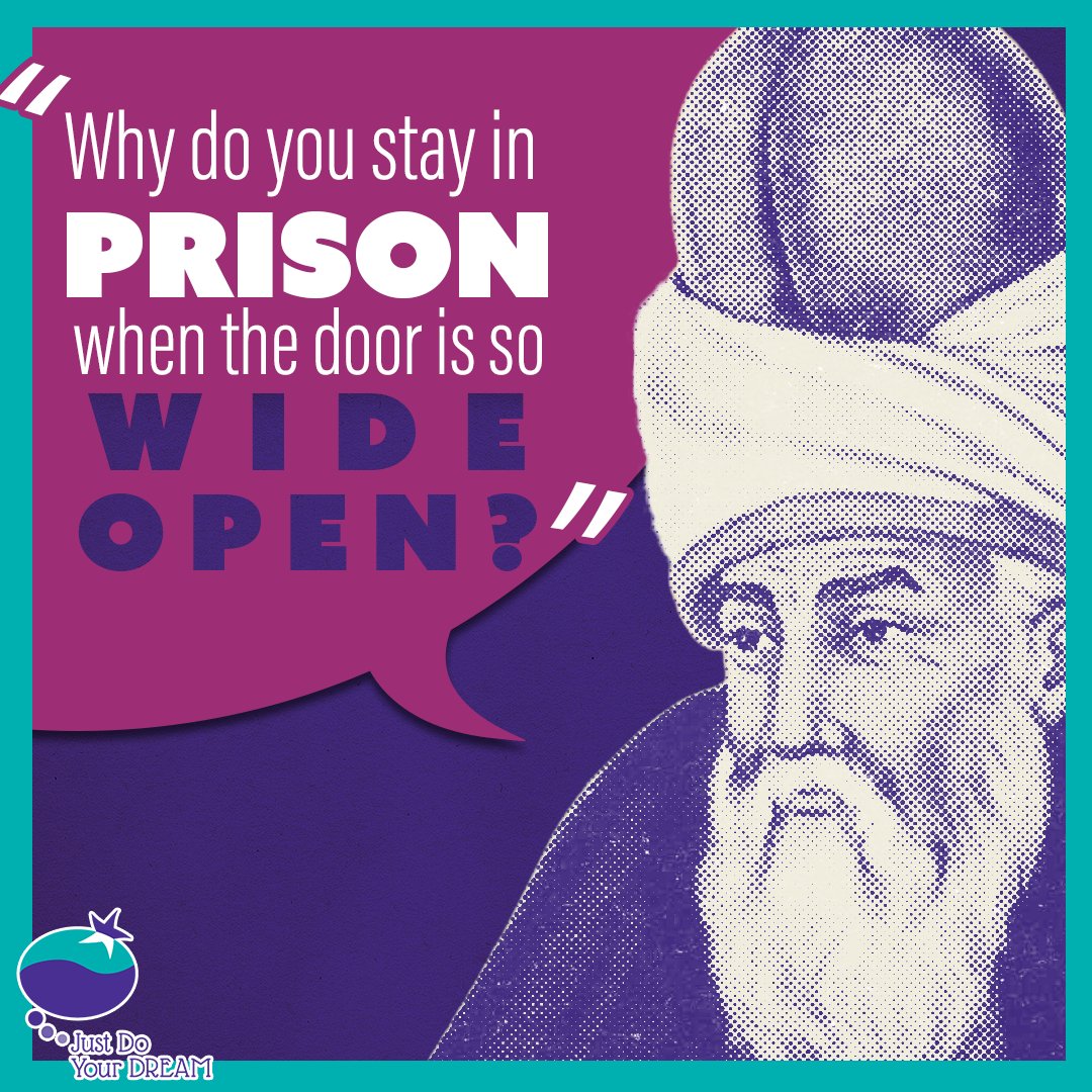 Sometimes we are prisoners of our minds. We can focus on our failures which keep us from moving forward. 

Think of the people who stopped their dreams because they made a mistake, had a setback, or were on the wrong path. 

#forgive #forgiveyourself #rumi #justdoyourdream
