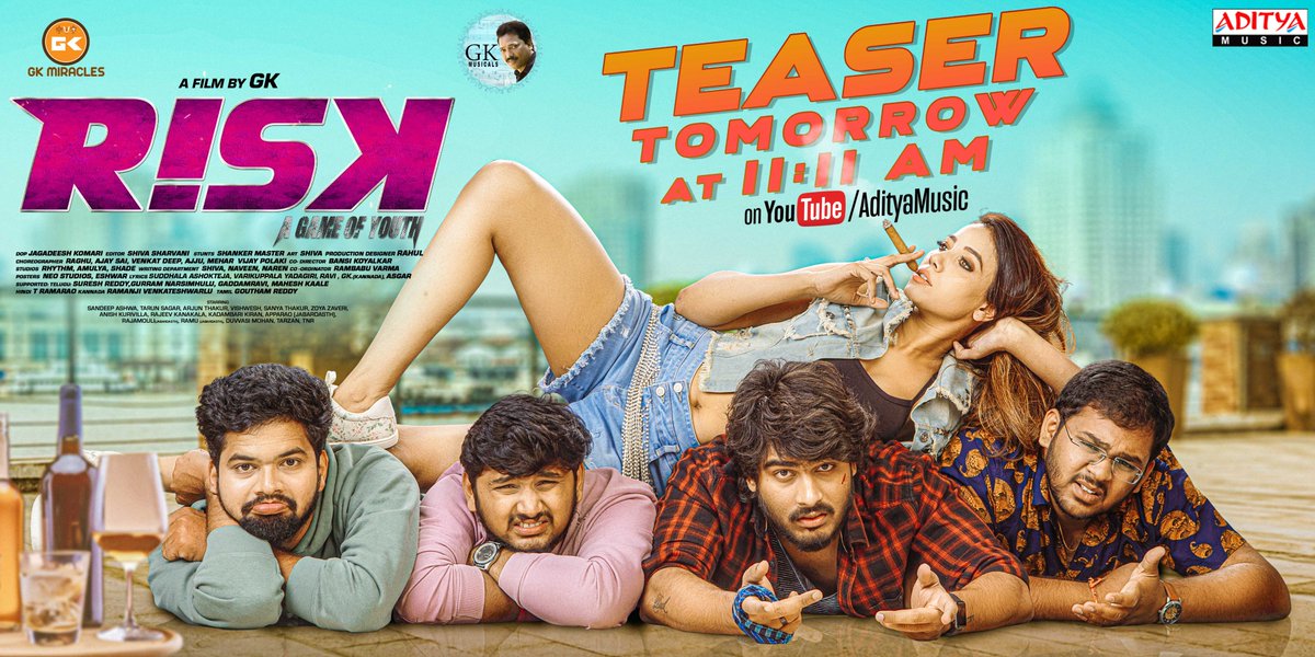 adityamusic's tweet photo. Get Ready for an Action-Packed Ride! 

Hon'ble Deputy CM #BhattiVikramarka Garu &amp; Hero #SairamShankar are launching the #Risk teaser tomorrow at 11:11 AM. 

Starring @SandeepAshwa @SanyaThakurr @KrishnaGantadi @adityamusic @RAMBABUVARMA #GKMiracles https://t.co/DazBKNppFk