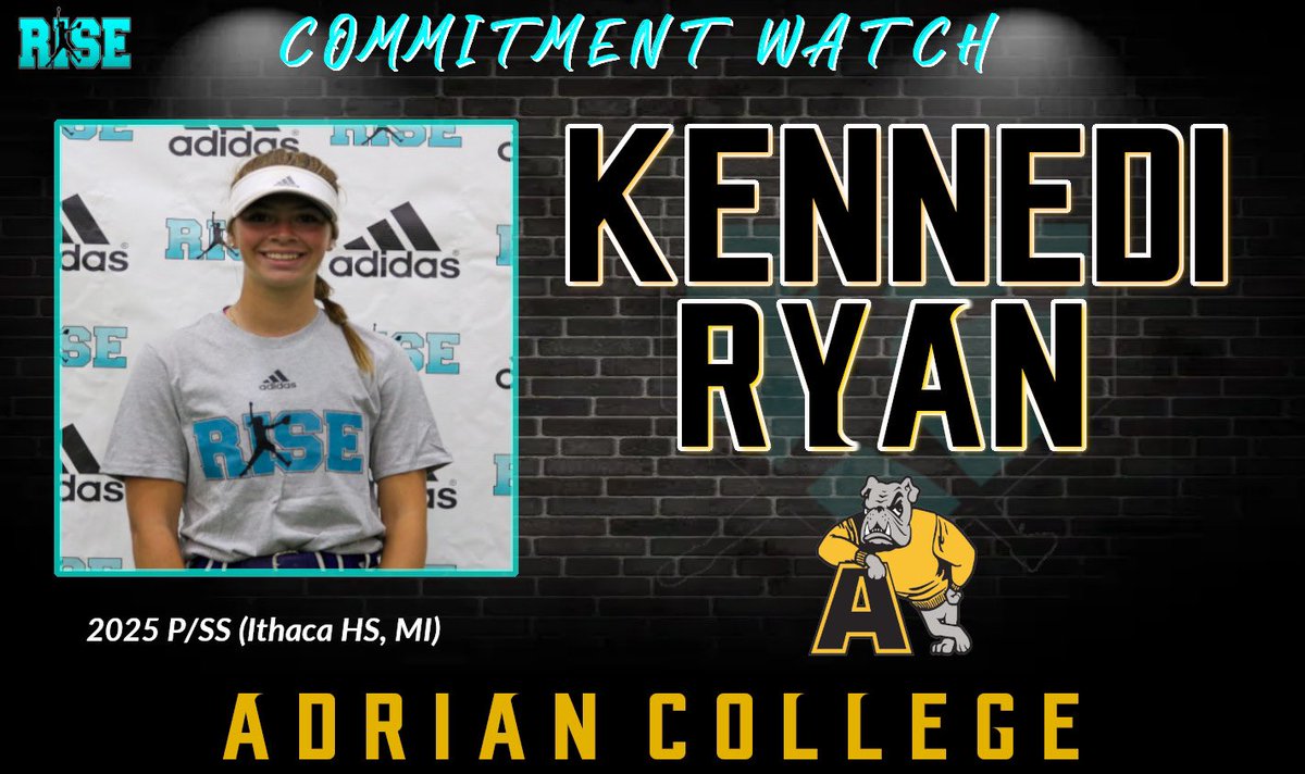 Commitment Watch:

2025 RISE Player-Kennedi Ryan <a href="/kennedi_ryan1/">Kennedi Ryan</a> (Ithaca HS &amp; Mid Michigan Bolts) verbally commits to Adrian College! #RISEfamily  <a href="/ac_softball/">Adrian College NCAA Softball</a>

Kennedi attended the Mid Michigan Summer ID Showcase!