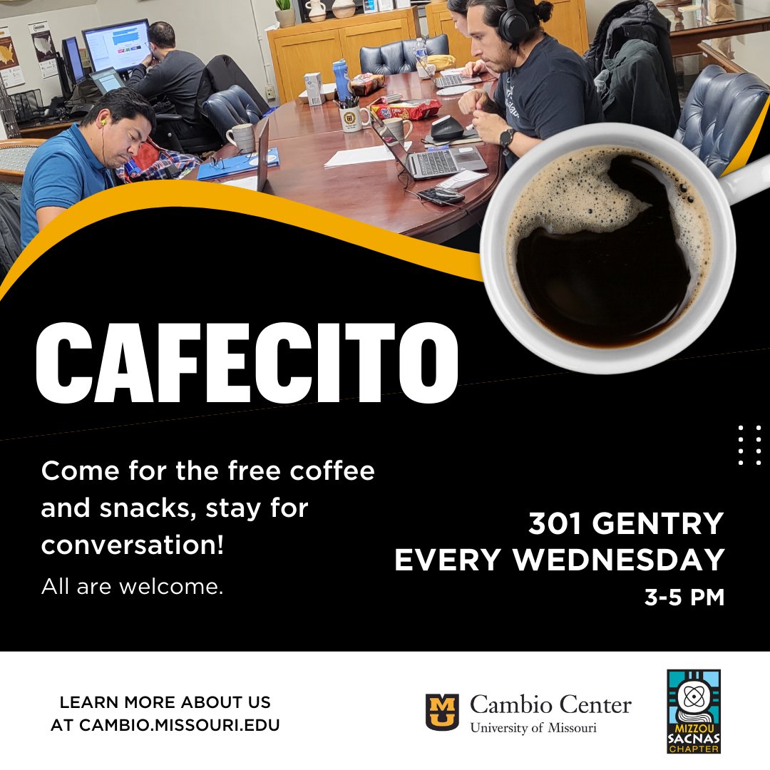 Cafecito is back! Join us in Gentry Hall - cada miercoles!
