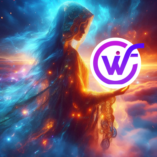WiNFmeme's tweet photo. A mystical figure, surrounded by cosmic energy, cradles the WINF Meme Coin logo, symbolizing the power and potential of this digital currency as it rises through the crypto universe. #WINF #CryptoMagic #winfmemecoin #BTC #ETH https://t.co/Nu4jjrK0Pc