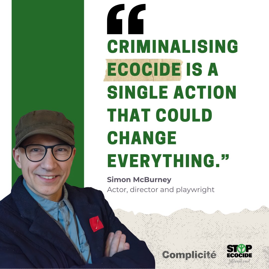 EcocideLaw's tweet image. ""A single action that could change EVERYTHING"

- @SimonMcBurney on making #ecocide a crime.

From 27 Aug in #Stroud, the theatre company Simon founded, @complicite, is running a 'theatre making with the natural environment' workshop!

More: complicite.org/projects/theat…

#StopEcocide