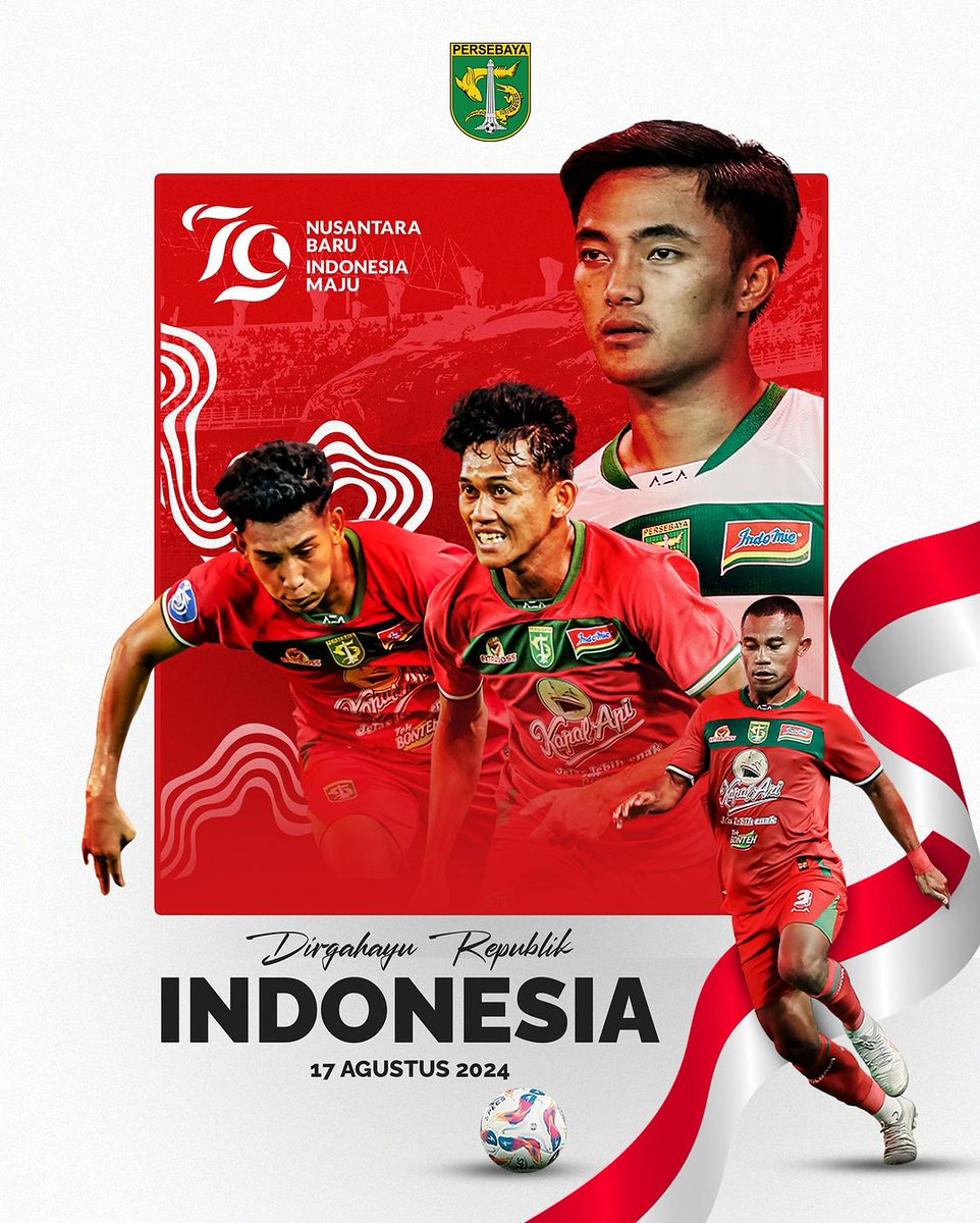 Selamat Merayakan Hari Proklamasi
Republik Indonesia ke -79
17 Agustus 2024

Mari bersama bergandengan tangan membangun Indonesia menjadi negara yang maju.

Salam Satu Nyali…! Wani…!

MERDEKA…!

#persebaya #persebayafans #persebayasurabaya #persebayaday #bonek #bonita