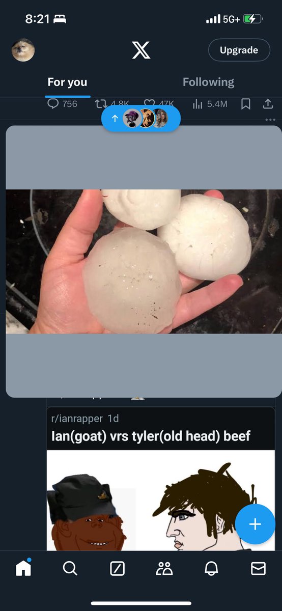 Why tf there just a massive pic of someone holding ice balls on my tl