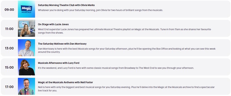 Thrilled to be standing in for <a href="/JimDavisOnAir/">Jim Davis</a> this afternoon with @MagicAtMusicals Anthems from 5pm, including a live performance from <a href="/WickedUK/">Wicked UK</a> by @racheltucker1 and songs from Godspell, Hamilton, Gypsy, South Pacific and more. hellorayo.co.uk/magic-at-the-m…