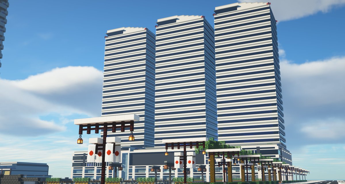 GoziraYonekura's tweet photo. ベイエリアに最大規模の複合型リゾートホテル竣工!
#Minecraft #minecraft建築コミュ #米倉市
#CASCU_Minecraft #マイクラ #マイクラ建築 https://t.co/FFyETepTwc