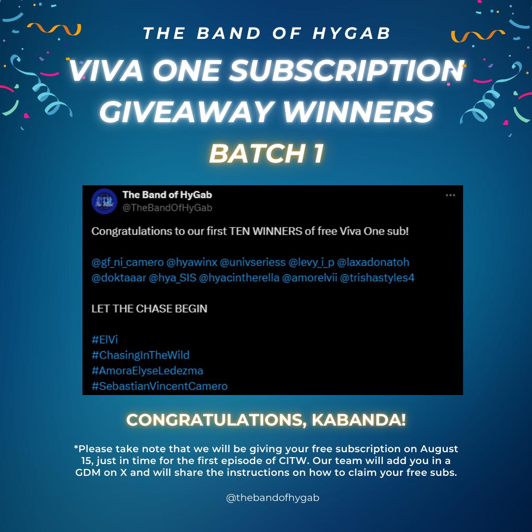 TheBandOfHyGab's tweet photo. Hello, Kabanda!

PSA TO EVERYONE WHO WON DURING  PA-GAMES, YOU MAY NOW CLAIM YOUR FREE VIVA ONE SUBSCRIPTION!

Please comment down below if you haven't claimed yours yet. 

UNIVERKADA SA KADAYAWAN

#ElVi | #HyGab 
#ChasingInTheWild | #CITWFestivalTour
#KasikasSaKadayawan https://t.co/vkXmEZ3SF1