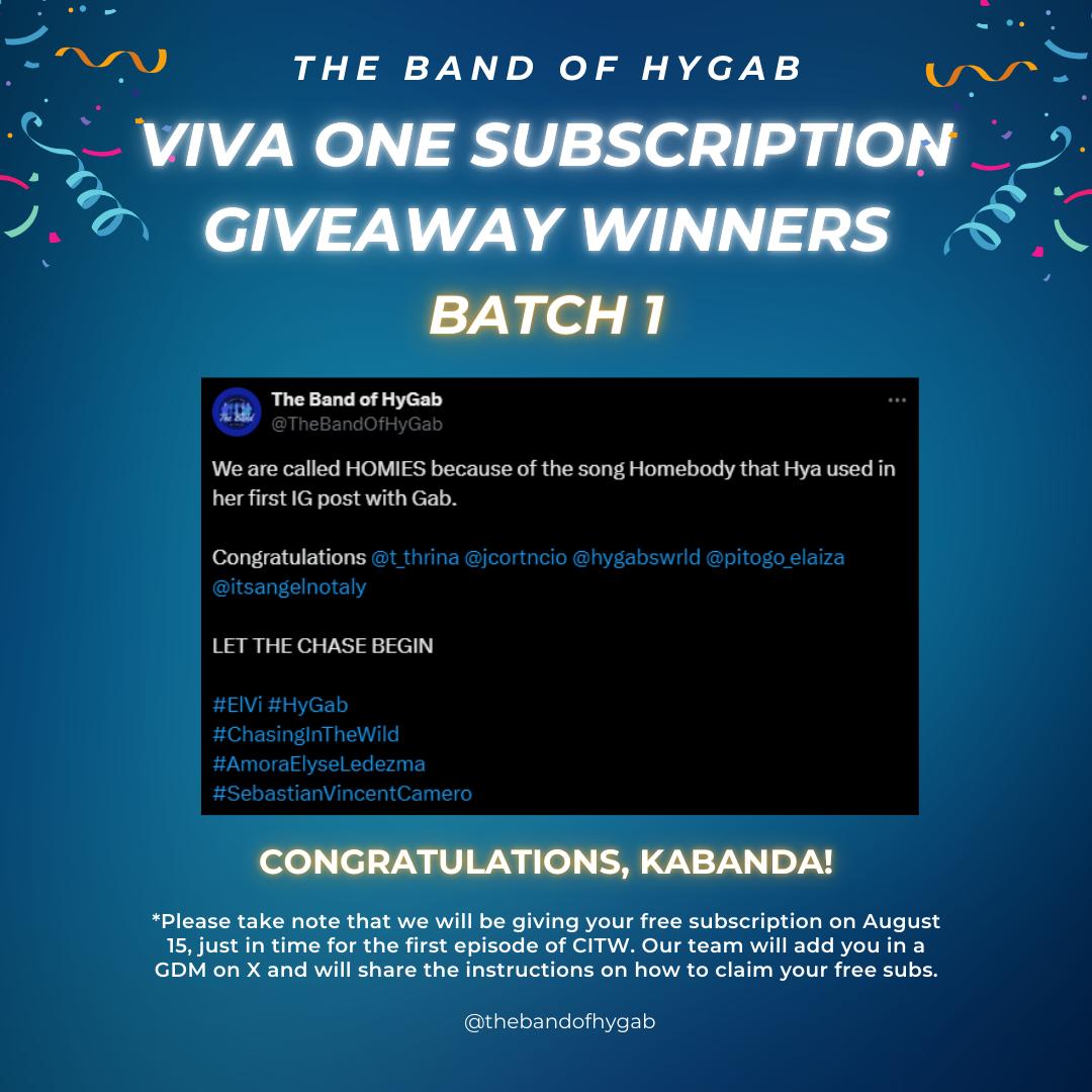 TheBandOfHyGab's tweet photo. Hello, Kabanda!

PSA TO EVERYONE WHO WON DURING  PA-GAMES, YOU MAY NOW CLAIM YOUR FREE VIVA ONE SUBSCRIPTION!

Please comment down below if you haven't claimed yours yet. 

UNIVERKADA SA KADAYAWAN

#ElVi | #HyGab 
#ChasingInTheWild | #CITWFestivalTour
#KasikasSaKadayawan https://t.co/vkXmEZ3SF1