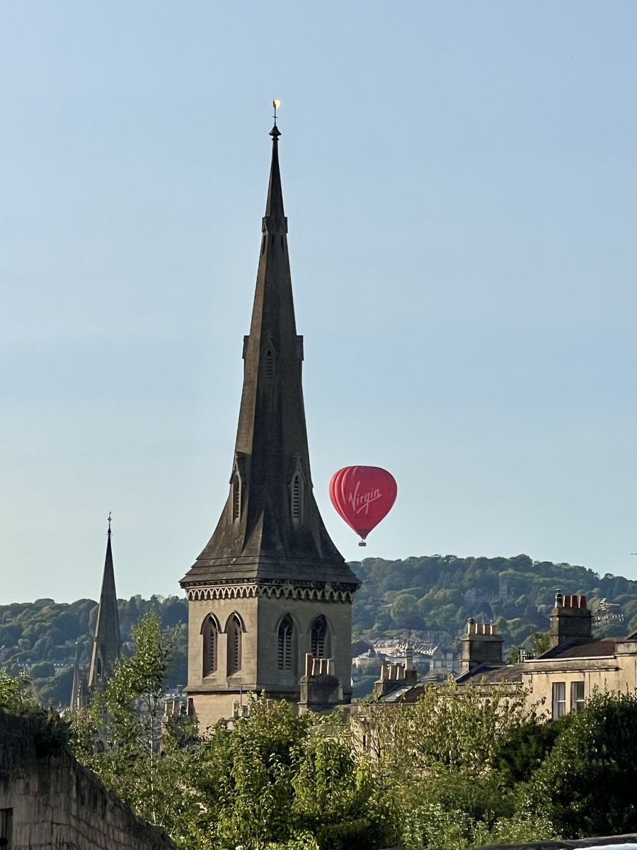 Great way last night to view Widcombe from a balloon. Another nice day so why not visit one of the great cafes /pubs with street seating for a coffee or a glass of something.