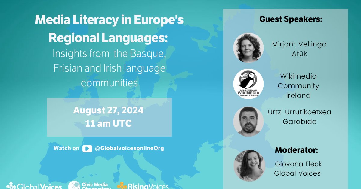sheilayoshikawa's tweet photo. Webinar: Media and information literacy in Europe's regional languages: On 27 August 2024 at 11am UTC (which is 12 noon BST) there is a free webinar: Media and information literacy in Europe's regional languages: Insights from the Basque,… https://t.co/cW9U4iFEFA #infolit https://t.co/y3OGBHEIbf