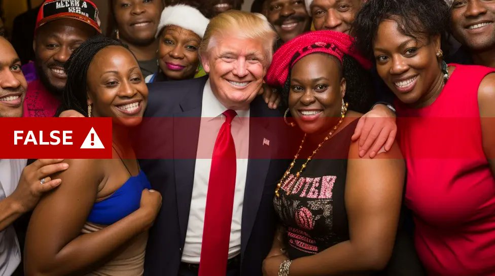 factandrumor's tweet photo. #TrumpIsALaughingStock #TrumpIsWeird #TrumpForceTwo Swifties for Trump sounds as toxic as Chernobyl and Fukushima... or as fake as these AI images... 📸 https://t.co/tTiPvj4jPO https://t.co/OgS2wYds4w