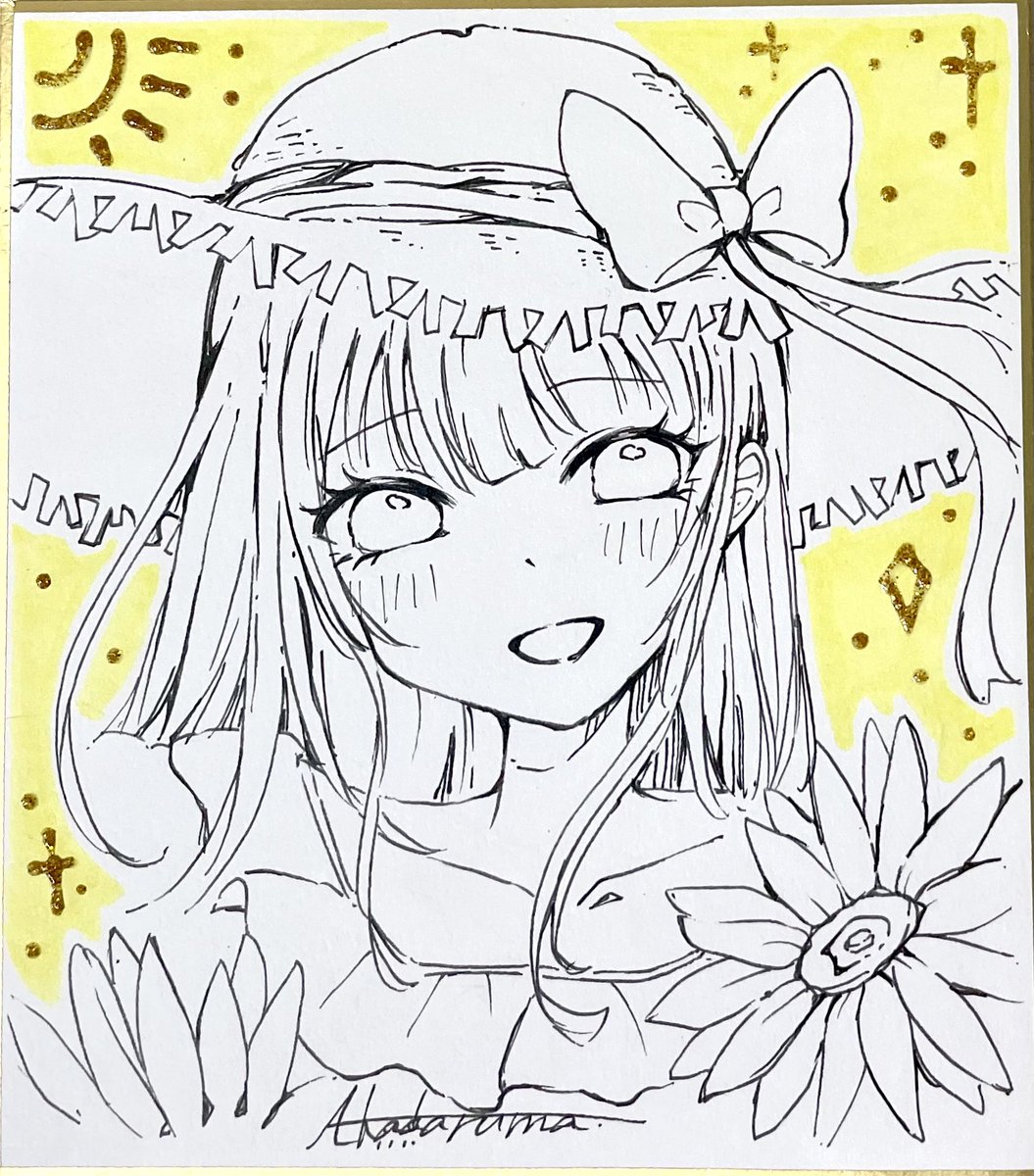 コミティア149で頒布するカラー色紙です! キラキラ夏の彼女シリーズ