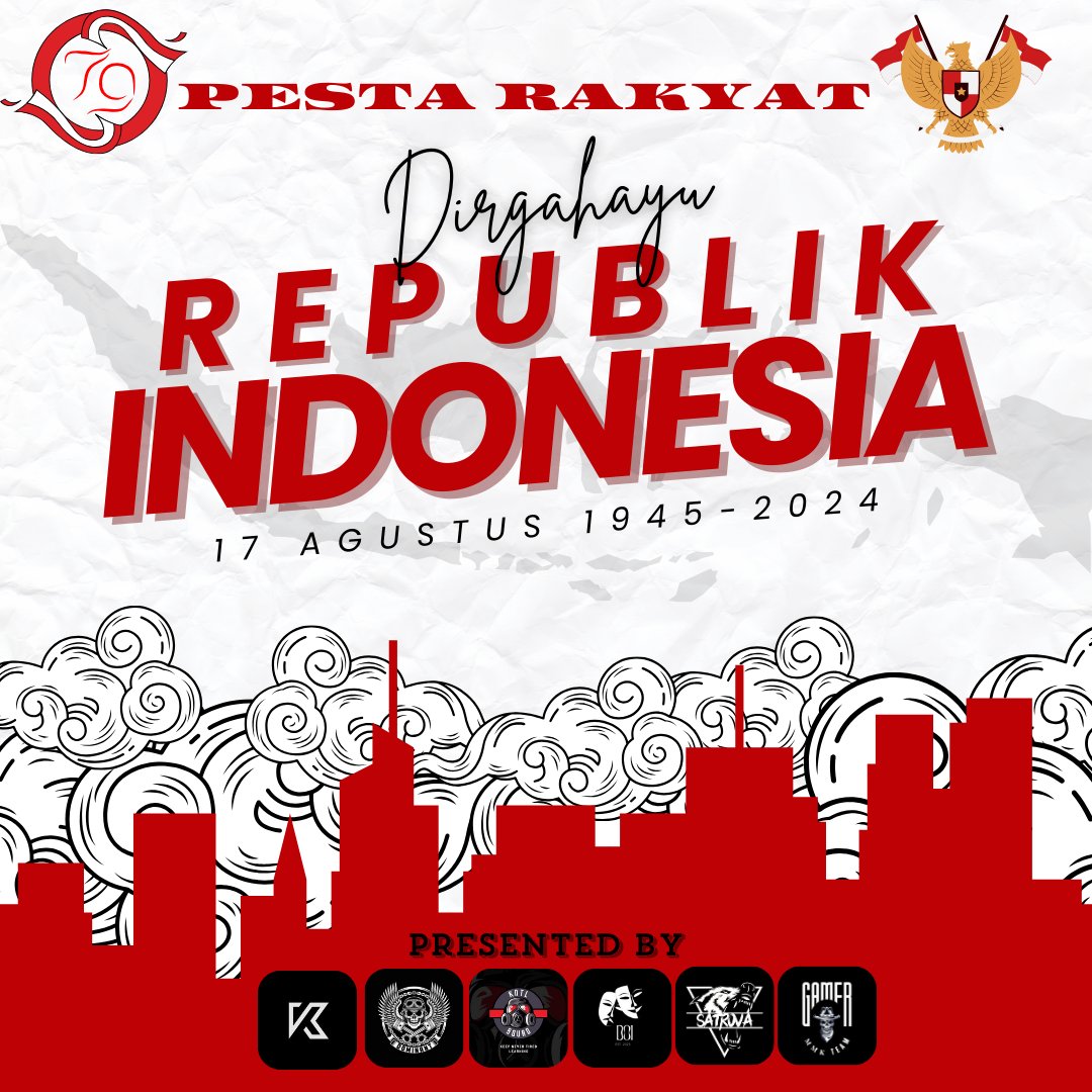 kntlbase's tweet photo. HAPPY INDEPENDENCE DAY!🇲🇨       

peringati hari gemilang ini dengan penuh semangat! 

kami mengundang para warga 𝐂𝐲𝐛𝐞𝐫 untuk berpartisipasi dalam Event kami bertajuk 

"𝐏𝐄𝐒𝐓𝐀 𝐑𝐀𝐊𝐘𝐀𝐓"

Terdapat hadiah-hadiah menarik yang bisa kalian dapatkan! https://t.co/bXyzDWE9nk