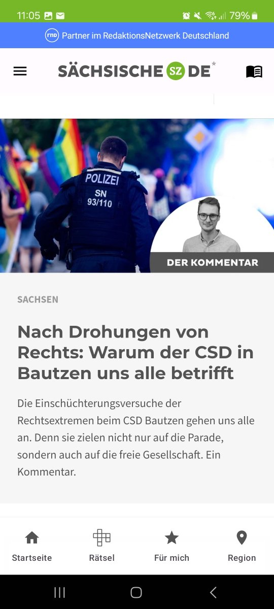 Für <a href="/saechsischeDE/">Sächsische.de</a> habe ich den Leitartikel zum Wochenende über den #CSD in #Bautzen geschrieben. Aber es geht um noch mehr als Bautzen und den CSD. Es geht darum, wie die breite Masse darauf reagiert.