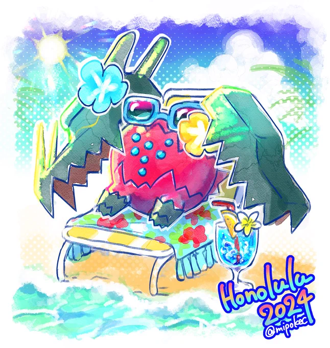 ホノルルで活躍ドラゴちゃん #WCS2024 #ポケモンイラスト