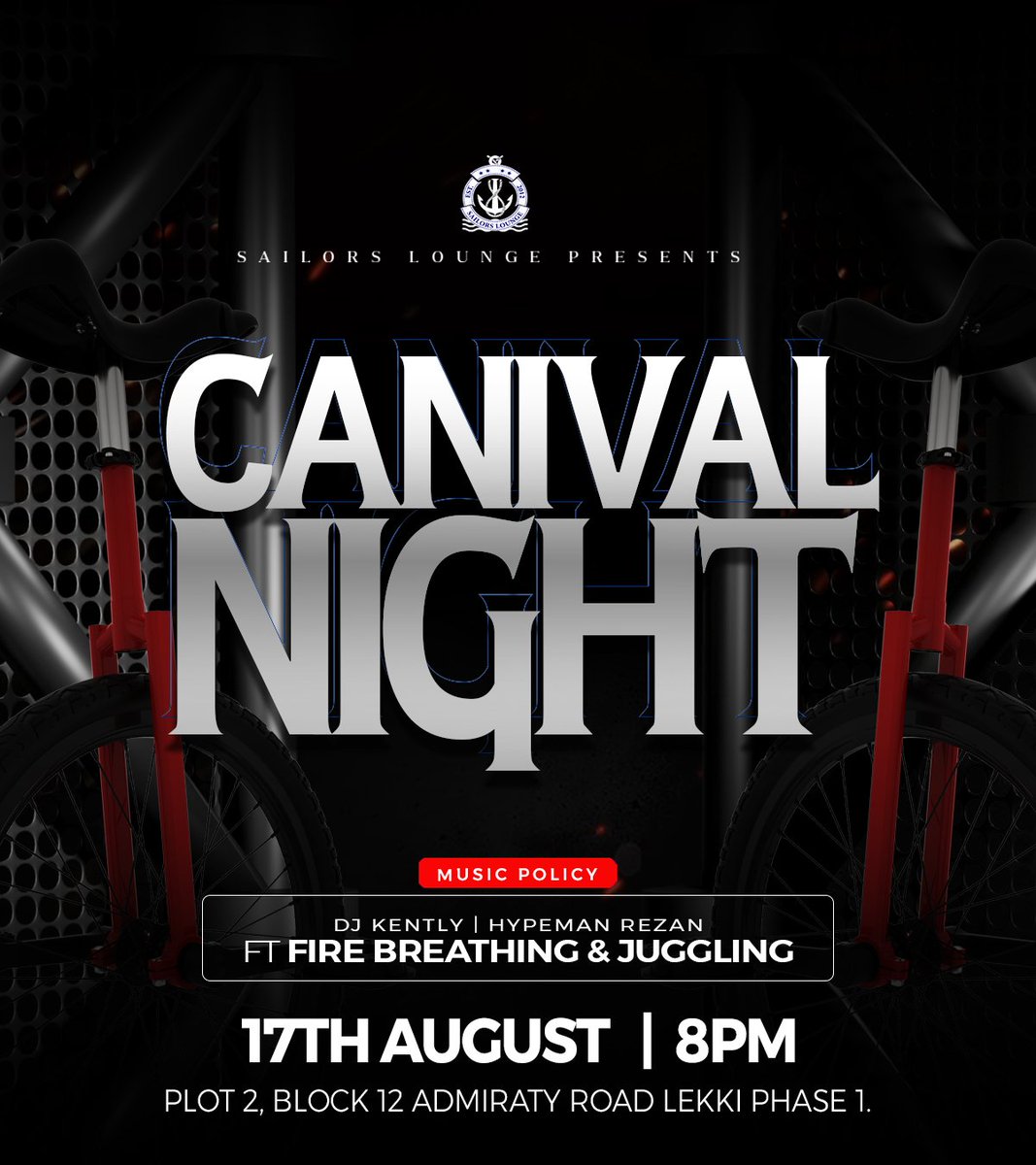 Are you ready for an unforgettable Carnival Night with our fire breathers and jugglers?

Join us at Sailors Lounge every Saturday for Carnival Night at 8 PM. 

Location: Admiralty Way, Lekki Phase 1, Lagos, Nigeria

#SailorsLounge #FloatingBar #ThemedNights