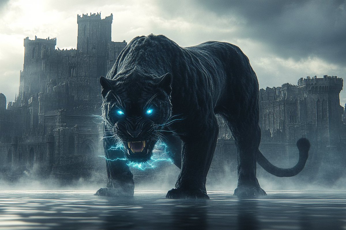 DiePlastikkarte's tweet photo. Ever wondered what happens when your kitty drinks too much coffee? This. Just this. 😂 This fierce black panther is on a mission to protect your snacks and maybe the universe! 🌌🐈⬛ #FelineFury #DigitalArt #PantherPower #MajesticBeast #EpicGuardCat #FantasyArt #FierceFeline https://t.co/bhGePGLulU