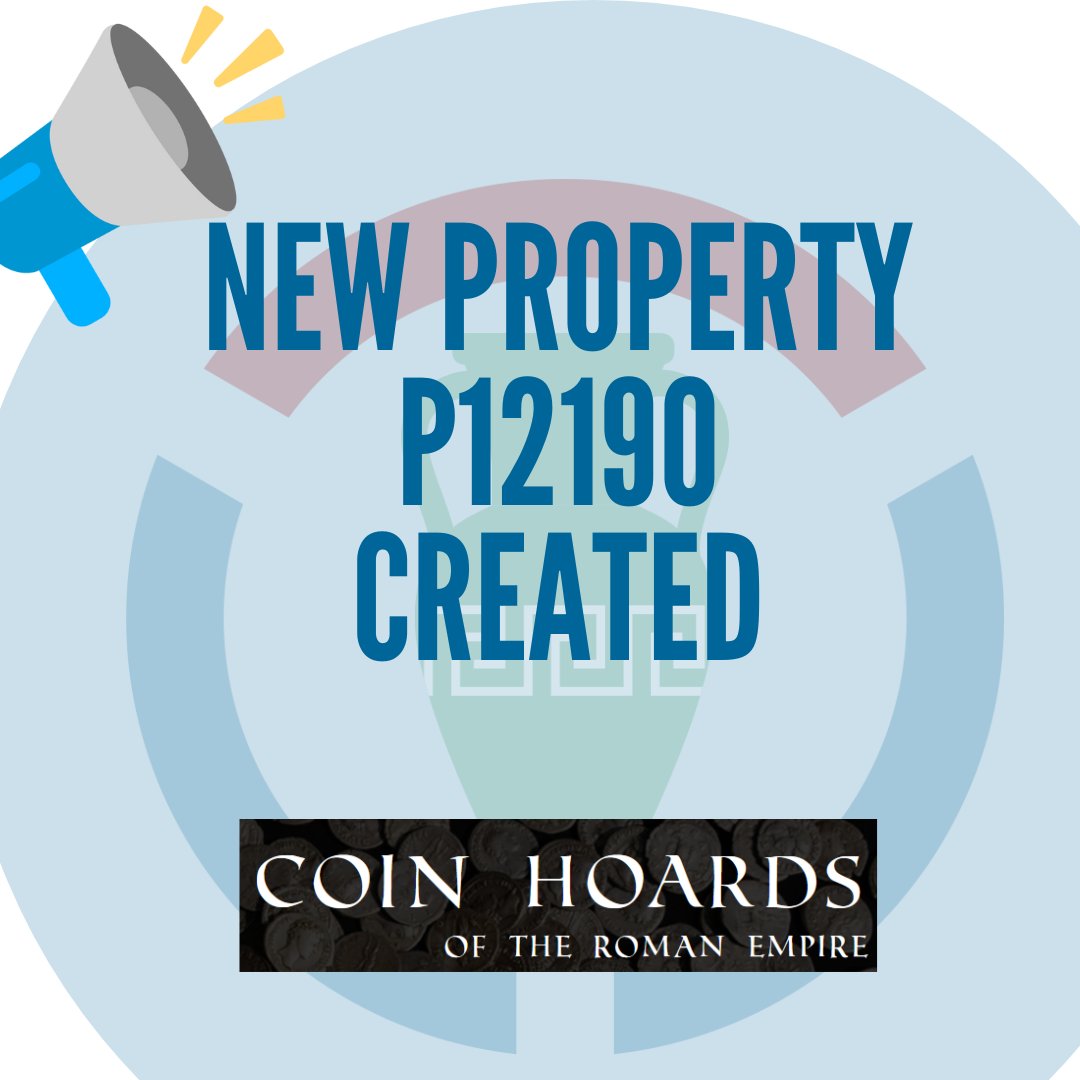 📢 Created the #Wikidata property 1⃣2⃣1⃣9⃣0⃣ upon the request of User:Ahc84 
👉wikidata.org/wiki/Property:…

Topic: 🪙🏛️ #Romancoins #Numismatics
#CHRE