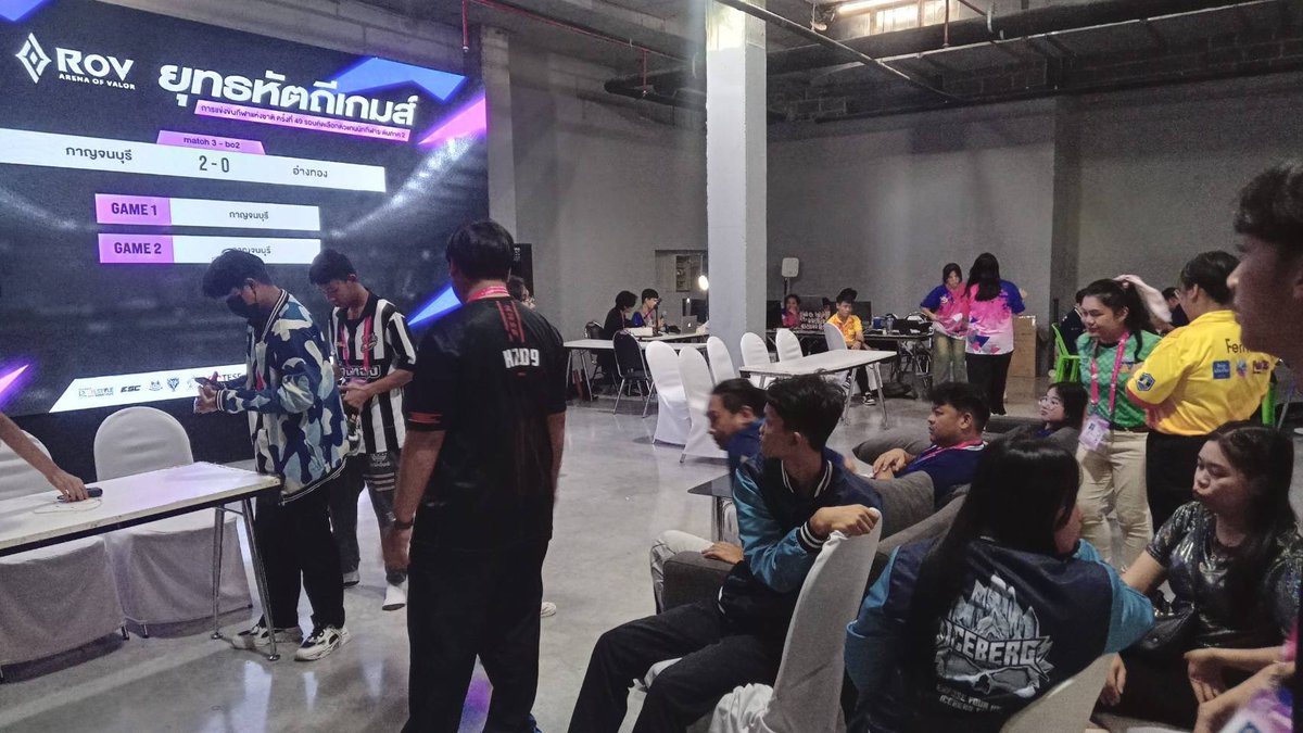 ภาพบรรยากาศการแข่งขันกีฬาอีสปอร์ต ในกีฬาแห่งชาติครั้งที่ 49 รอบคัดเลือกภาค 2 "ยุทธหัตถีเกมส์ " ณ จังหวัดสุพรรณบุรี โดยจะทำการแข่งขัน ตั้งแต่วันที่ 17 - 19 สิงหาคม 2567 เพื่อหาตัวแทนไปแข่งขันในรอบสุดท้าย “จันท์เกมส์” ระหว่างวันที่ 16-20 ธันวาคม 2567

#tesf #esports