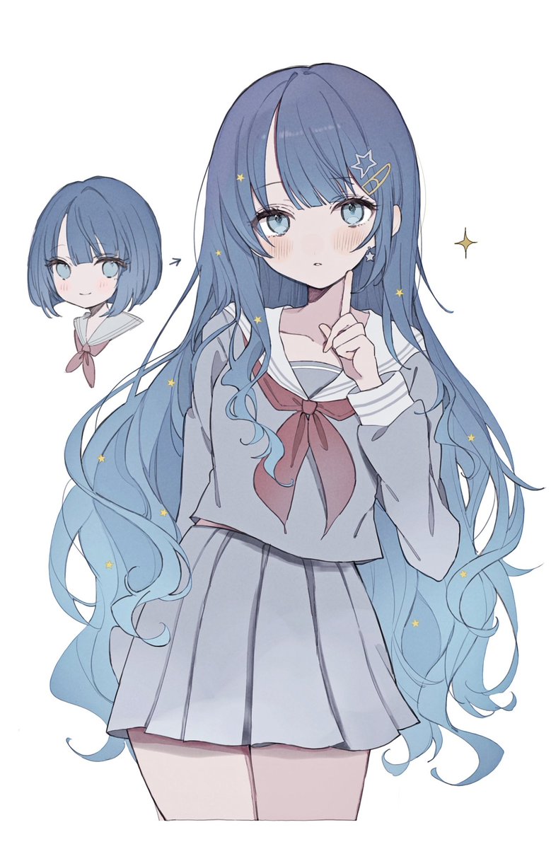 「普段ショートの子のロング好き #prsk_FA 」|うやのイラスト