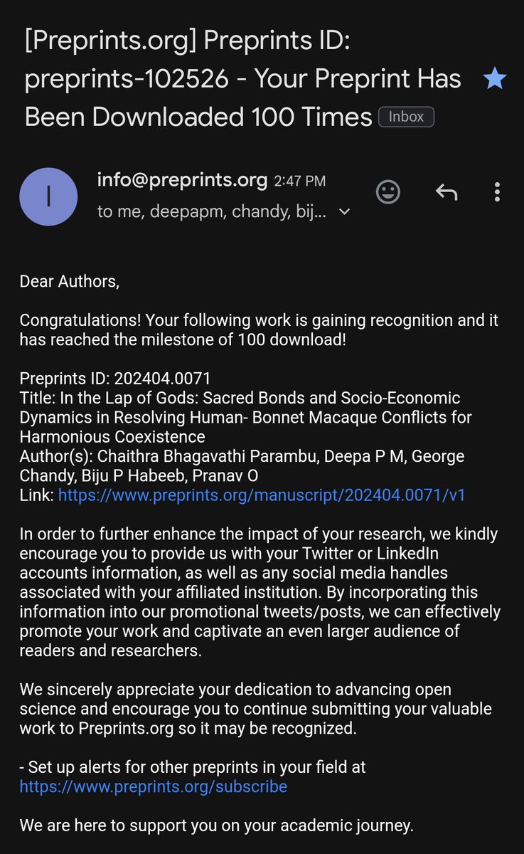 Chaithra Girish B P (@chaithragirish5) on Twitter photo My preprint just hit 100 downloads! 🎉 Huge thanks to everyone who downloaded and to <a href="/Preprints_org/">Preprints.org</a> for the platform. Grateful for the support and excited for what’s next!
Link 👇
preprints.org/manuscript/202… My preprint just hit 100 downloads! 🎉 Huge thanks to everyone who downloaded and to <a href="/Preprints_org/">Preprints.org</a> for the platform. Grateful for the support and excited for what’s next!
Link 👇
preprints.org/manuscript/202…