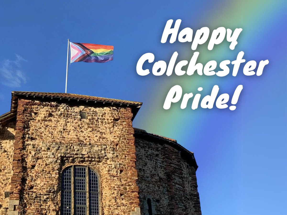 ColMuseums's tweet photo. Join us in celebrating Colchester Pride today! 🏳️🌈 Our historic city stands proudly united under the Progress Pride flag. Let's honour diversity, inclusion, and love today and every day. #ColchesterPride #LoveIsLove https://t.co/3UON9r9sjm