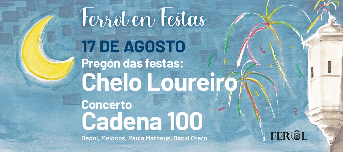 FerrolOficial's tweet photo. 🎉 Comezan as festas de verán #Ferrol❗
🔎 Programa completo en https://t.co/gE5uE3tMo9 https://t.co/xptzhL7QRc