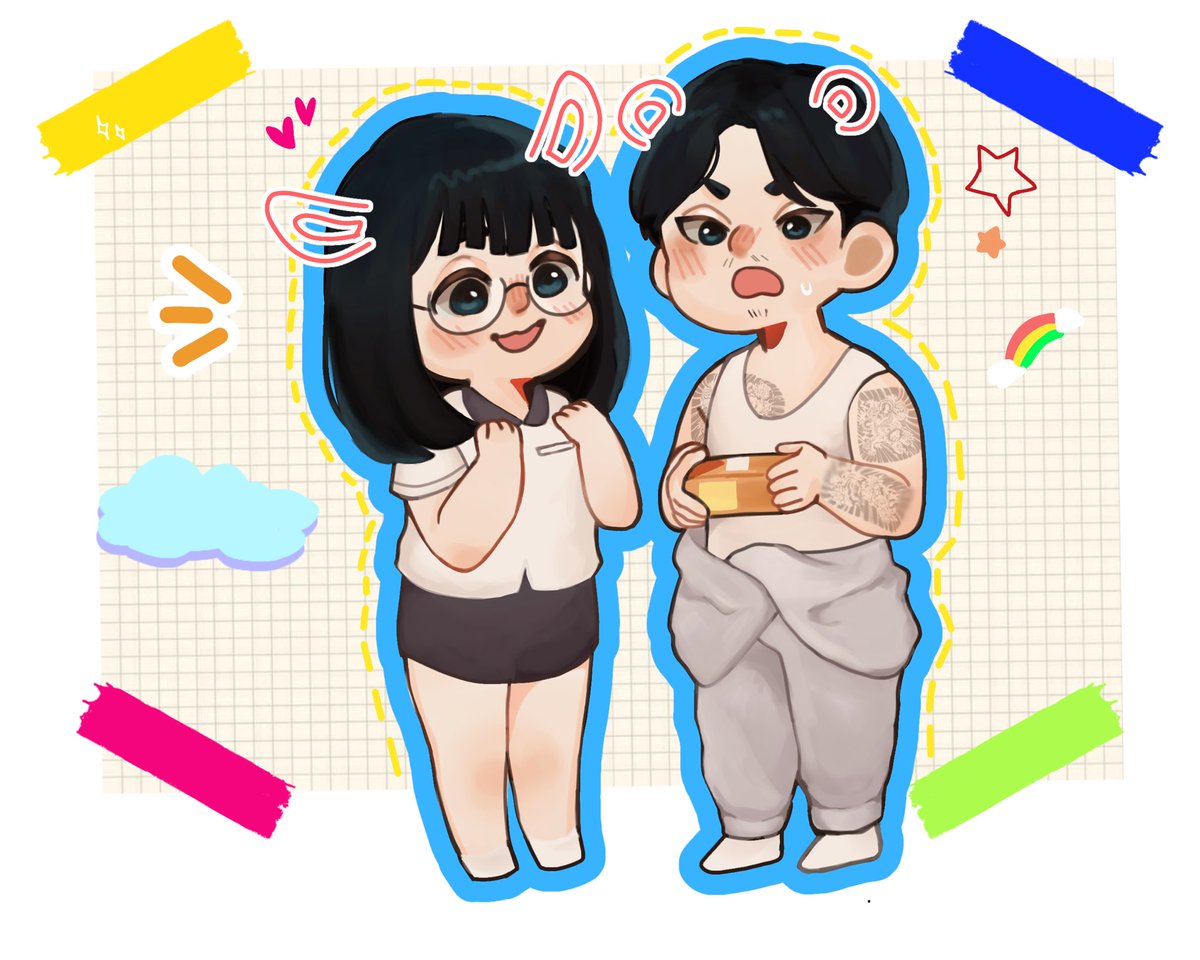 🐻 how did you know i like chocolate milk?
🐰 of course i know! (I like you, silly😠)

Art by @sleepykumaaw