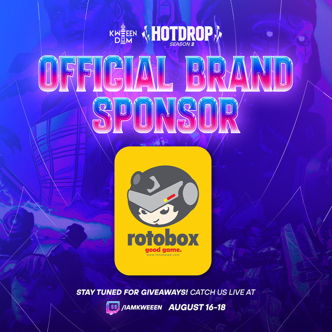 Fulfilling every gamer's dream and fulfilling the next spot as our official brand sponsors, we give you <a href="/rotoboxph/">Rotobox Philippines</a>!

RotoboxPH has something special in store for both the champions and viewers of Kweeendom: Hotdrop Season 2! To find out what it is, join the giveaway during the