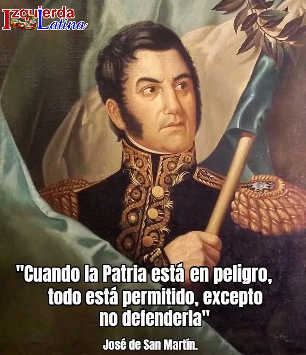 "Cuando la Patria está el peligro, todo está permitido, excepto, no defenderla".
Hoy la PD #IzquierdaLatina recuerda un nuevo aniversario de la muerte de José de San Martín, el libertador de Argentina y Chile. #AméricaUnida.