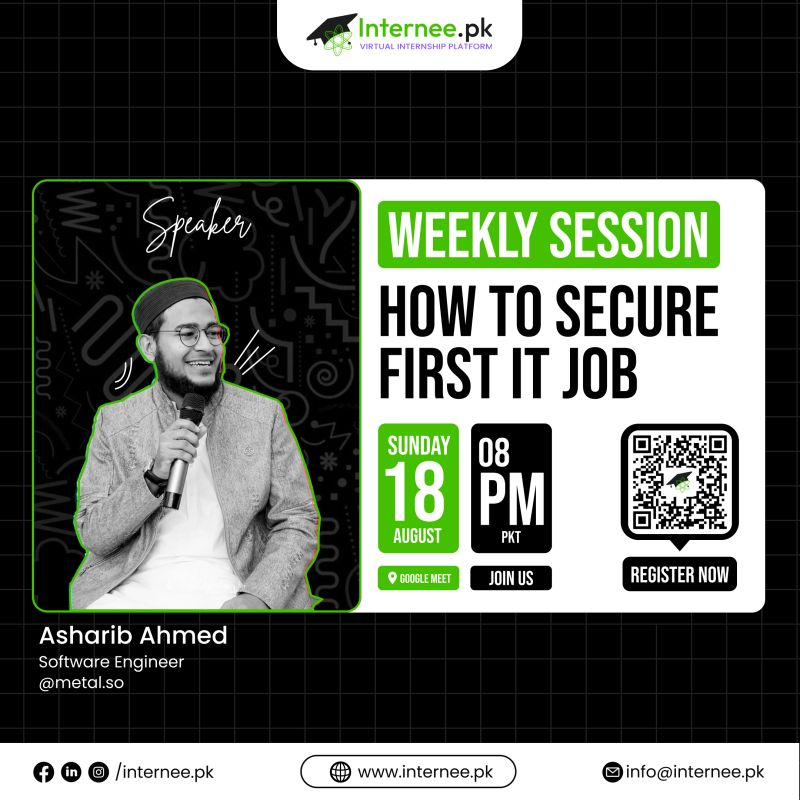 CodeAshing's tweet image. 🌟 Excited to announce I&apos;ll be speaking at Internee.pk&apos;s first virtual session! Join me to ignite your journey in tech. 
📅 Sunday, 18th August 🕗 8 PM 🔗 Register now: lnkd.in/dDRVP8Pv
Let&apos;s shape the future together! #InterneePK #TechCareer #Mentorship