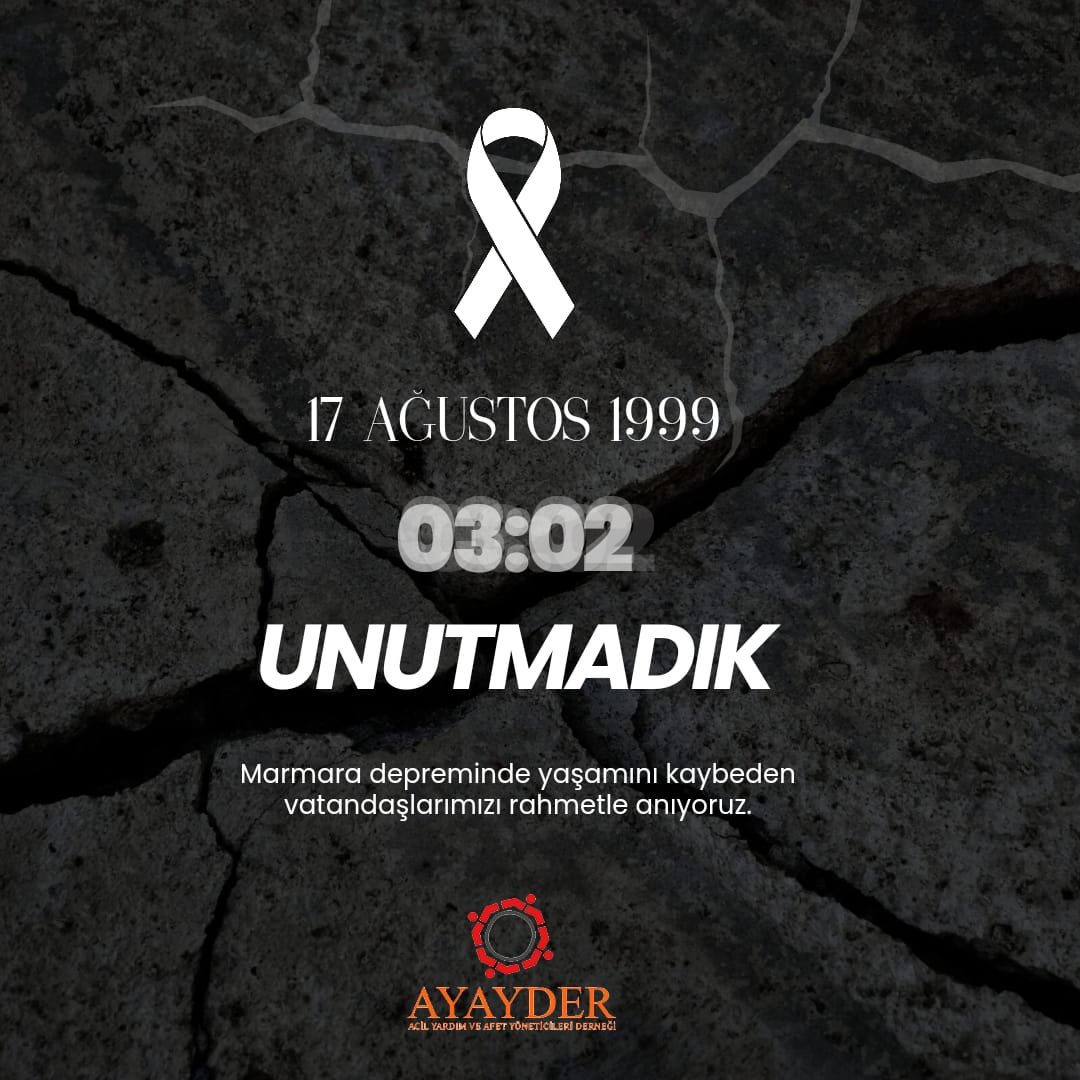 Üzerinden çeyrek asır geçti. Rahmetle anıyoruz 🙏 Ülkemizi afetlere karşı hazır ve dirençli kılmak için daha çok çalışmalıyız. #17AgustosDepremi #izmir