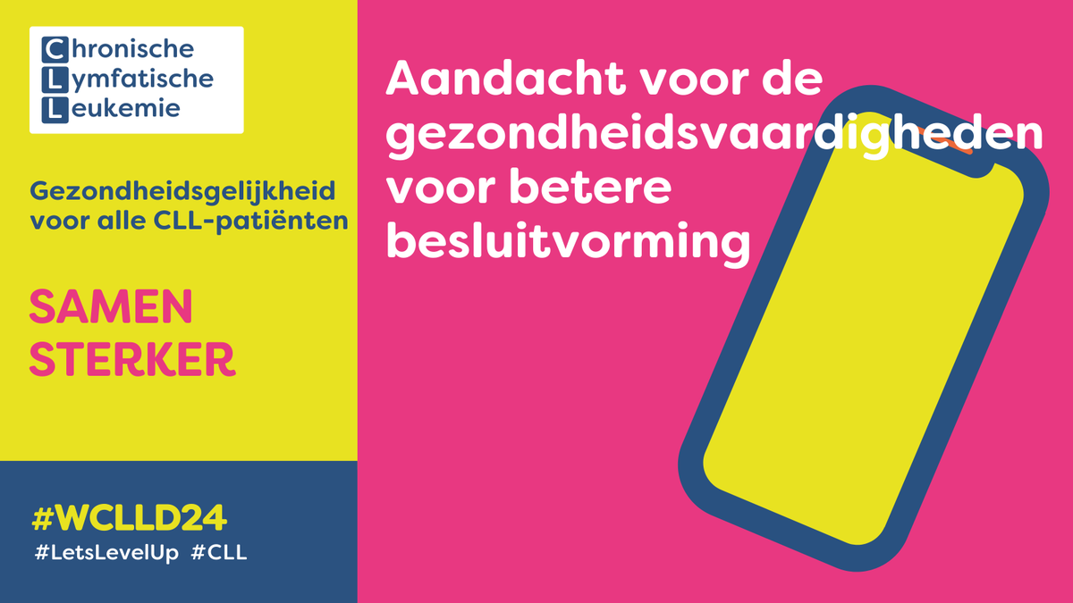 CLL en haar behandelingen begrijpen kan overweldigend zijn. Tijdens #WCLLD24 richten we ons op gezondheidsvaardigheden en versterken we #CLL-patiënten met kennis. Zo helpen we hen betere keuzes te maken. wclld.org #LetsLevelUp