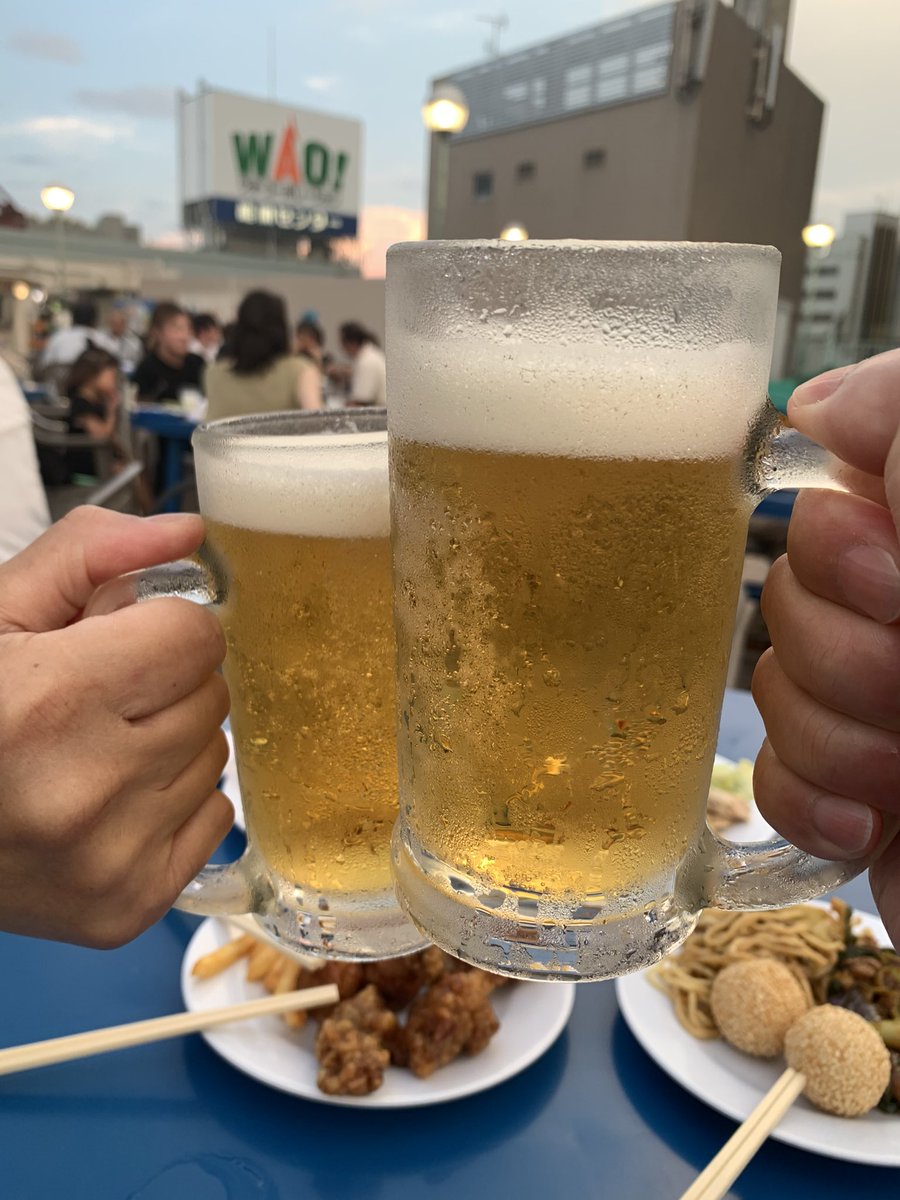 kizeharu's tweet photo. 暑っつーい！
かんぱ〜い🍻 https://t.co/jU14PoefzN