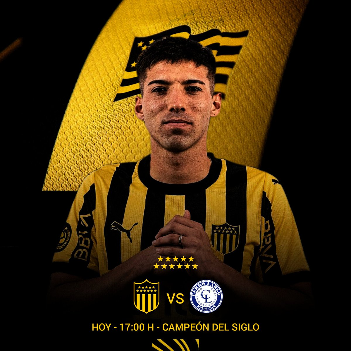 ¡𝐇𝐎𝐘 𝐉𝐔𝐄𝐆𝐀 𝐏𝐄𝐍̃𝐀𝐑𝐎𝐋! 💛🖤

Torneo Clausura 2024🏆

Fecha 1📆

Peñarol 🆚 Cerro Largo

⏱ 17:00
🏟: Estadio Campeón del Siglo
📺 VTVPlus

¡Vamos <a href="/OficialCAP/">PEÑAROL</a>! 💛🖤

#CampeonatoUruguayo #Clausura2024 #VamosCarbonero #TodosJuntos