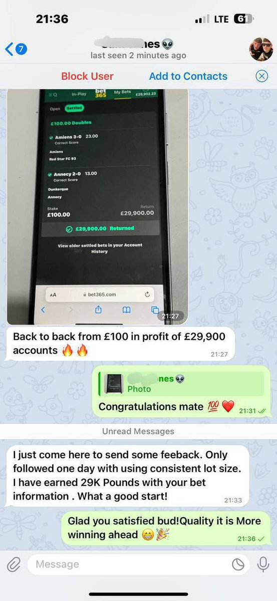 🙅 "Fixed match is illegal"

I can only say what's really illegal is looking for excuses instead of doing something that generates real income and your wellbeing 💰

Talk with me 👇
t.me/+ZGhrhKi3HukyM…