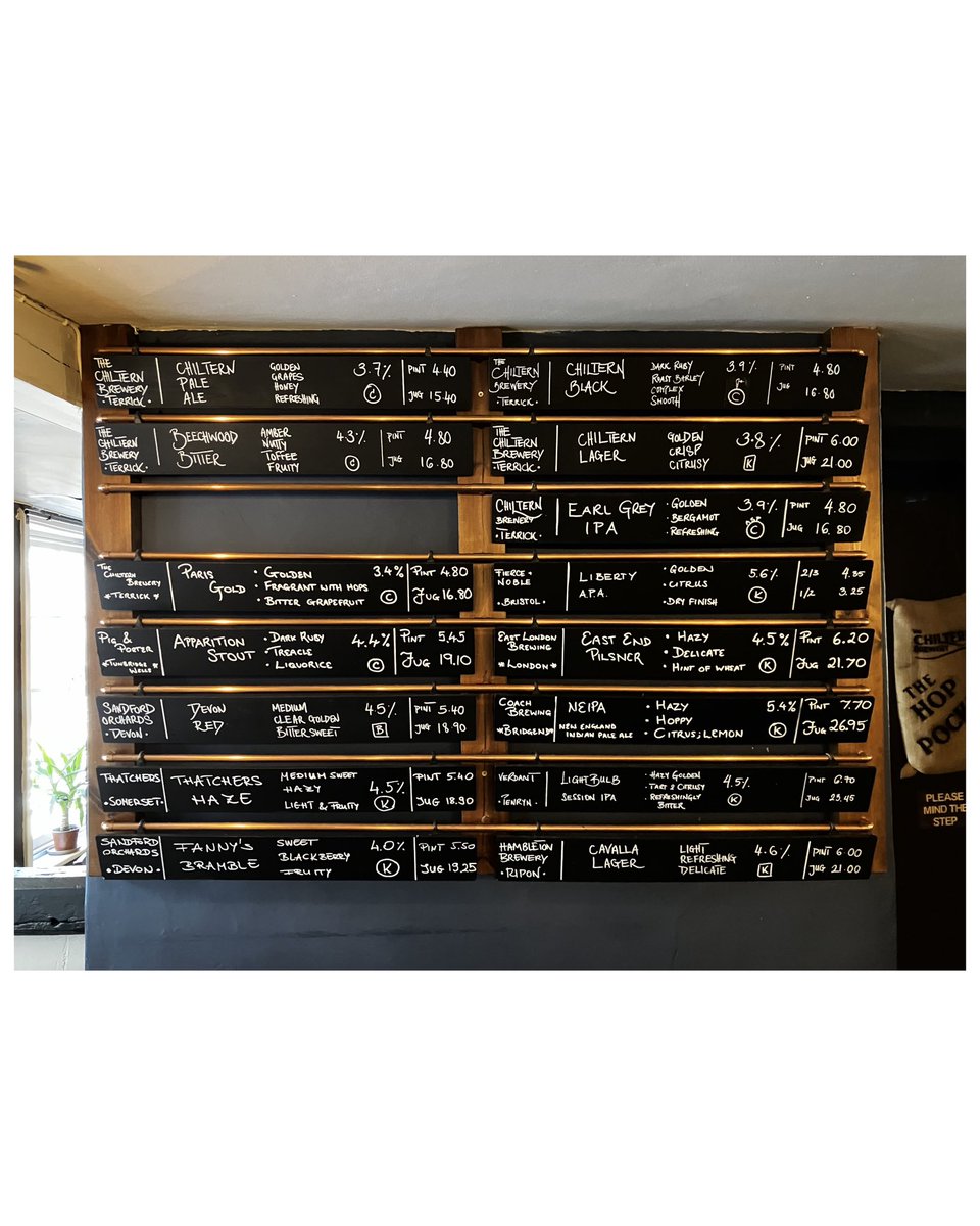 Kings Head Aylesbury (@kings_head) on Twitter photo Good morning!
Weโve a good selection of beers on tap across both bars today!
Weโve our <a href="/ChilternBrewery/">The Chiltern Brewery</a> Paris Gold 3.4% - perfect for this weather.
And <a href="/PigAndPorter/">Pig And Porter</a> Apparition Stout 4.4% - at the opposite end of the scale!
Plus loads in between. See our beer board for more. Good morning!
Weโve a good selection of beers on tap across both bars today!
Weโve our <a href="/ChilternBrewery/">The Chiltern Brewery</a> Paris Gold 3.4% - perfect for this weather.
And <a href="/PigAndPorter/">Pig And Porter</a> Apparition Stout 4.4% - at the opposite end of the scale!
Plus loads in between. See our beer board for more.