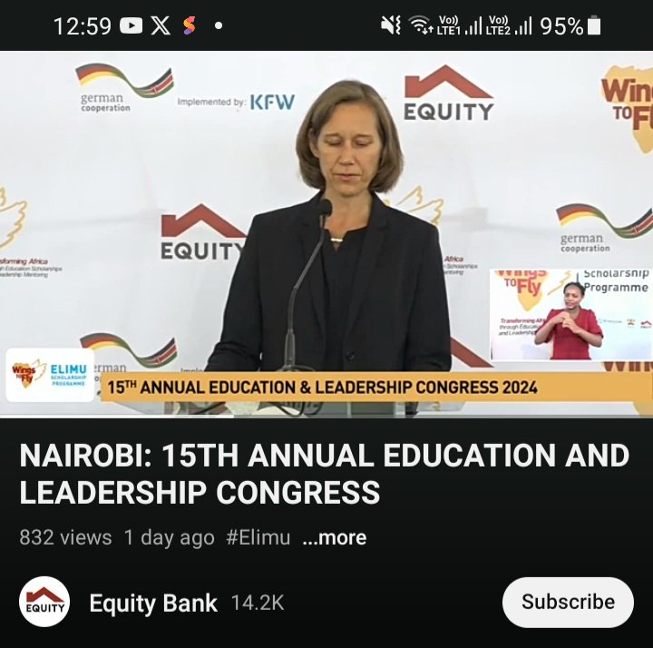 mophat90's tweet photo. "Leadership is about your actions, values and impact you have" @Alpha_kaps @Chepchumba_80
Watch here: https://t.co/VwOpY68CoX @KeEquityBank per takes in ongoing Education and Leadership Congress part of 15 years of empowering dreams.
#WingsToFly #EquityBank #Elimu #Nairobi https://t.co/6CN24tyu5B