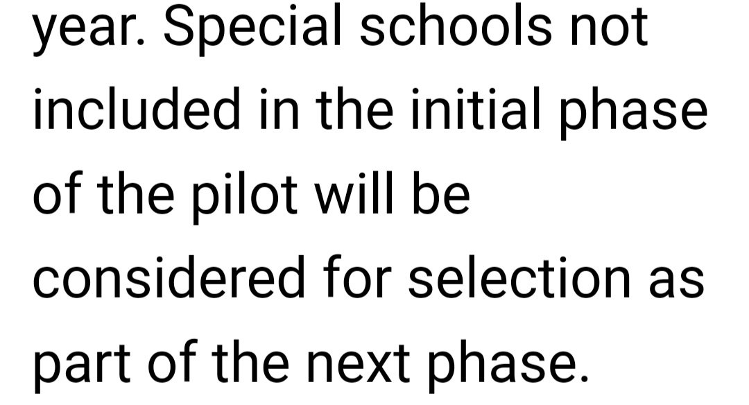 Fantastic and long awaited news for the special schools chosen. Well deserved 👏👏

Kolbe wasn't chosen for the pilot 
<a href="/SeanFlemingTD/">Seán Fleming</a> WHEN can we expect to be brought into this scheme?

Kolbe was neglected by <a href="/Education_Ire/">Department of Education and Youth</a> for decades  and we are  not going back there.