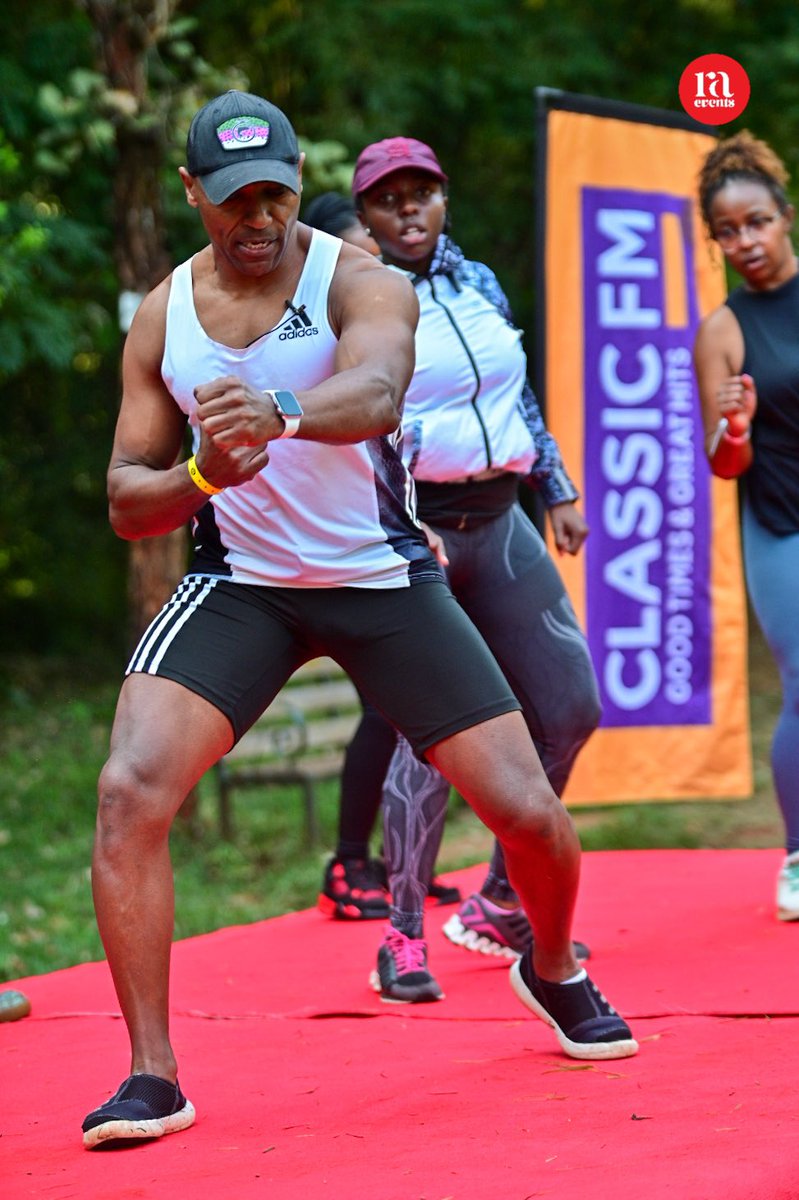 Classic105Kenya's tweet photo. Summer bodies here we come 😂😂😂 Our trainers and hype man did not come to play. 

@classicfitke @RAEventsKe 

#ClassicFitKE #RadioAfricaEvents https://t.co/OUNL9TS02W