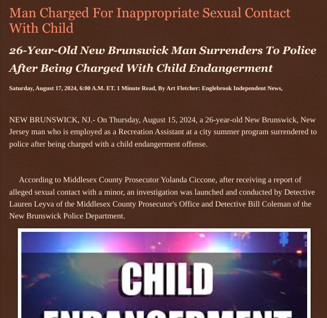 ArtFletcher9's tweet photo. Man Charged For Inappropriate Sexual Contact With Child https://t.co/np7geleUDe via @Englebrooknews #middlesexcountynj #newbrunswicknj #sexualcontact #child #charge @wireless_step @LodiNJNews @HRG_Media @Breaking911 @WarhammertimeII @SugarMAGA @TJ_Patriot1 @fordmb1 @SarahGeving1 @Daytobehappy @janninereid1 @Shannon96574094 @Kimberley1usa @gator4kb18 @MichelleF_35 @TrumpWasRite @ron_starr1947 @KathyKbrose @julie_dutto @RobGerundo @JimBobW49 @jimstemen @ECOAlphaTango @Y6s8D8vmnCo394k @SAM002024 @ramsey_lewis007 @colacasia2 @DSteampipe @qfd_bruce
